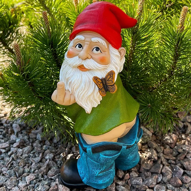 Wholesale Waterproof Garden Ornament Resin Funny Garden Gnome Statue Garden Decoration