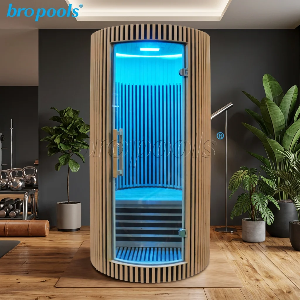 Factory Direct Indoor Red Cedar Modern 2 Person Electric Infrared Sauna 9KW LED Light Smart Control Panel Spa Relaxation Room