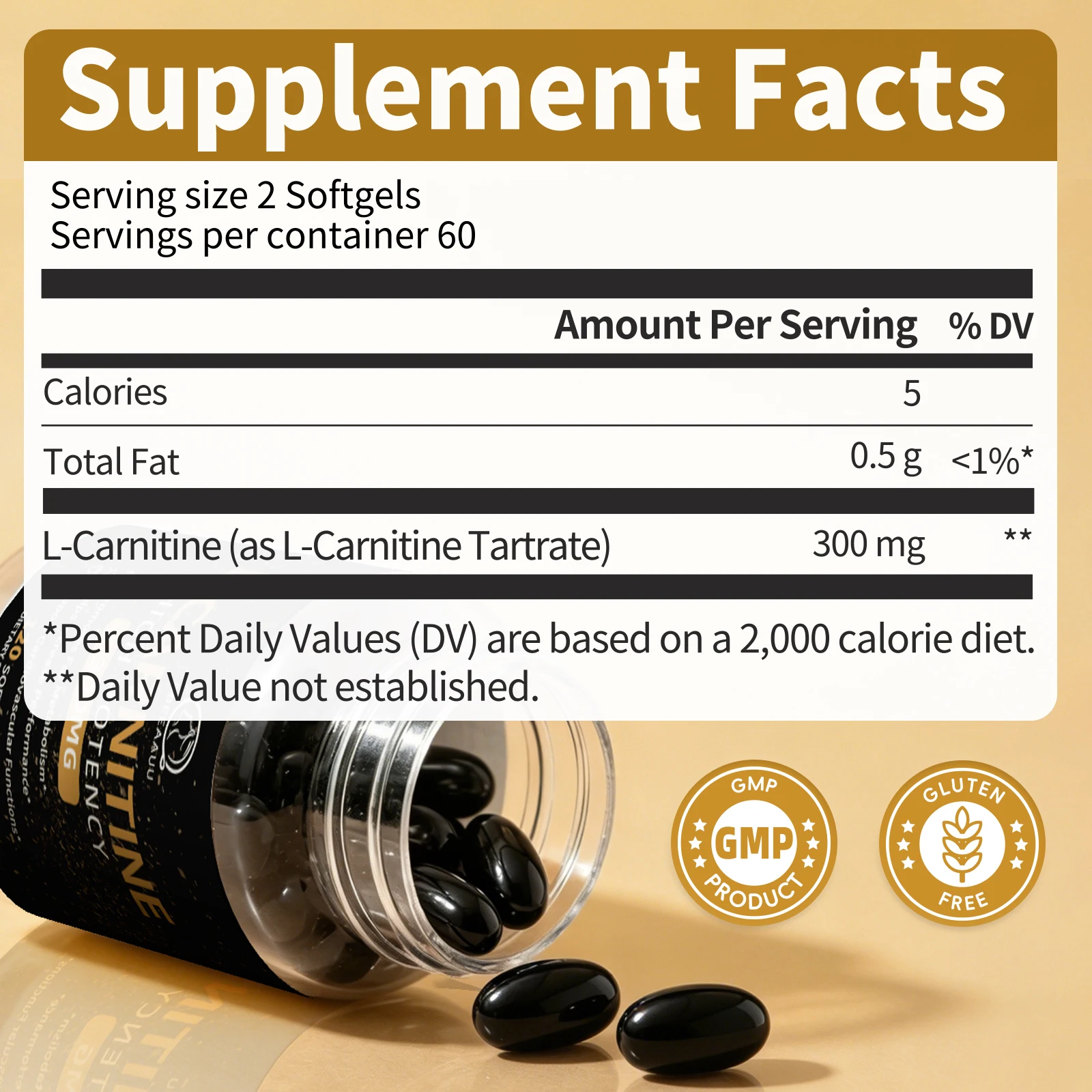 BBEEAAUU L-Carnitine Capsules Citruline Promote Muscle Growth Energy Support Anti-fatigue Exercise Dietary Gym Supplement