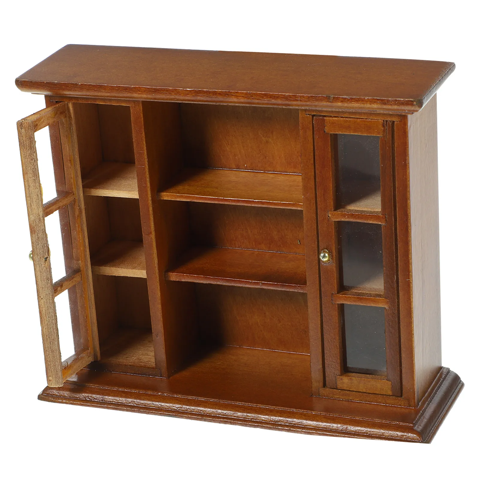 

Миниатюрный деревянный шкафчик в масштабе 1:12, мебель для хранения, идеально подходит для миниатюрного дома, спальни или столовой, украшение для шкафа