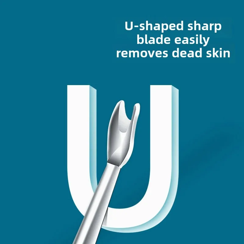 Kit de eliminación y uñas encarnadas de 4 piezas con herramientas de acero inoxidable, incluida lima de uñas, empujador de cutículas-Juego de pedicura profesional