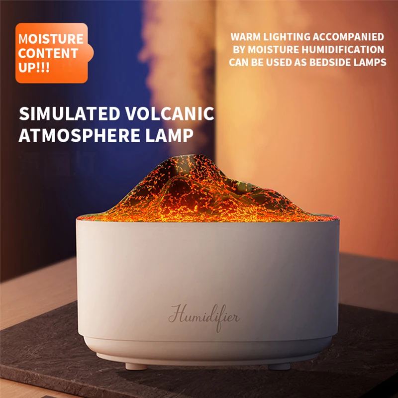 Hogar Creative Simulation Volcano Humidifier USB Simulated Dual Spray Water Refill With Atmosphere Office Home Desktop Humidifie