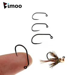 Bimoo 20PCS Barbless Nymph Jig Fly Hook Trout Nymphing Fly Hooks #10 #12 #14 #16 #18