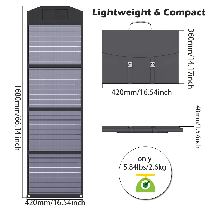 2000W Foldable Solar Panel, 12V Portable High-Efficiency Charger for RV, Camping, Off-Grid & Emergency Power Supply
