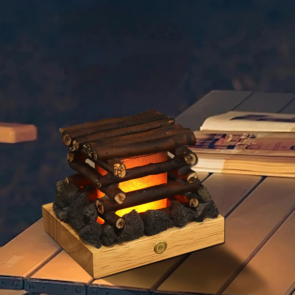 USB قابلة للشحن اللمس يعتم السرير مصباح الليل وهمية المعسكر لهب ضوء الليل الإبداعية ديكور غرفة نوم مهدئا #6