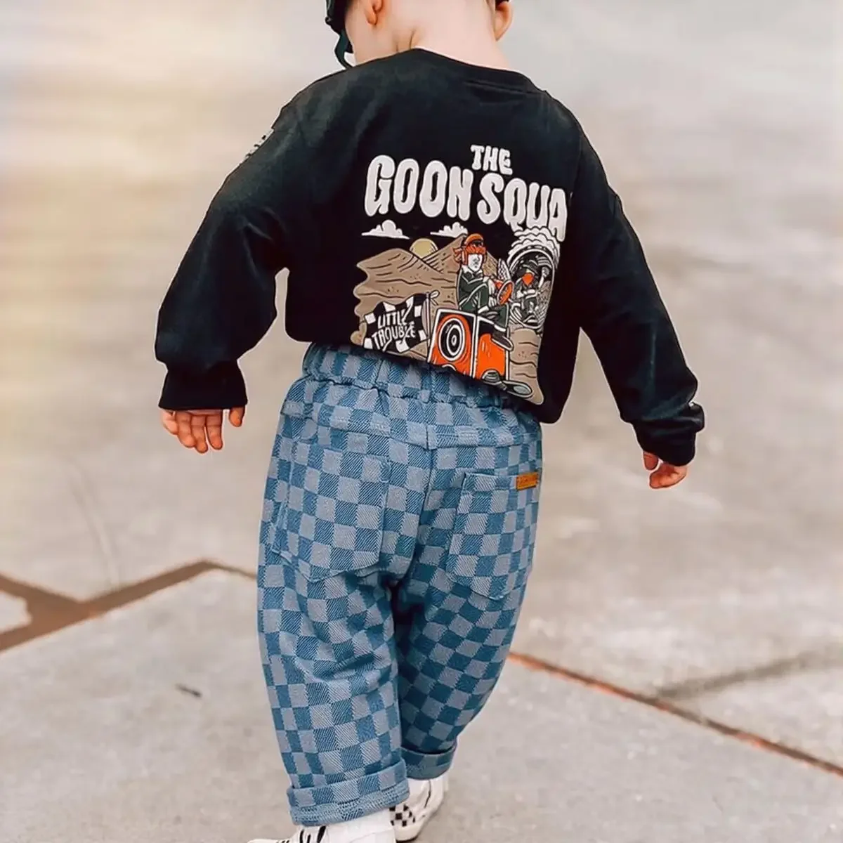 Spring Autumn New Children Loose Casual Pants Fashion Girls Boys Pants Korean Children's Clothing Baby Fashion Grid Pants 0-3Y