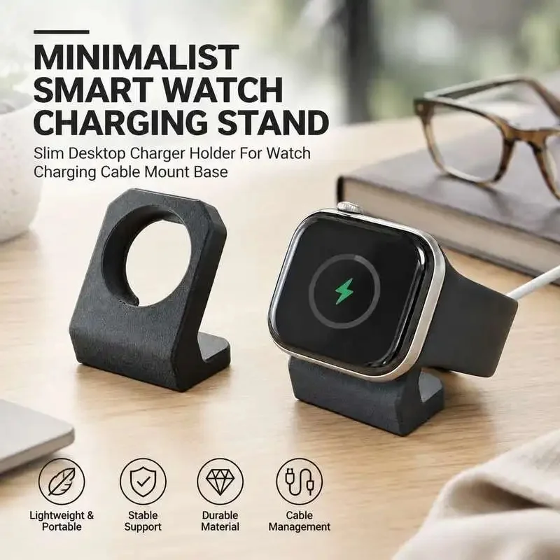 Minimal Watch Charging Dock Slim Desktop Charger Cradle For Watch Charging Cord Mount Base
