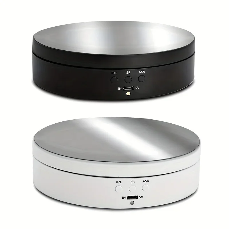 Electric Rotating Display Stand with Mirror Top, USB Power Supply, Three Speeds, Jewelry,Bearing 6.6 Pounds (No Battery)