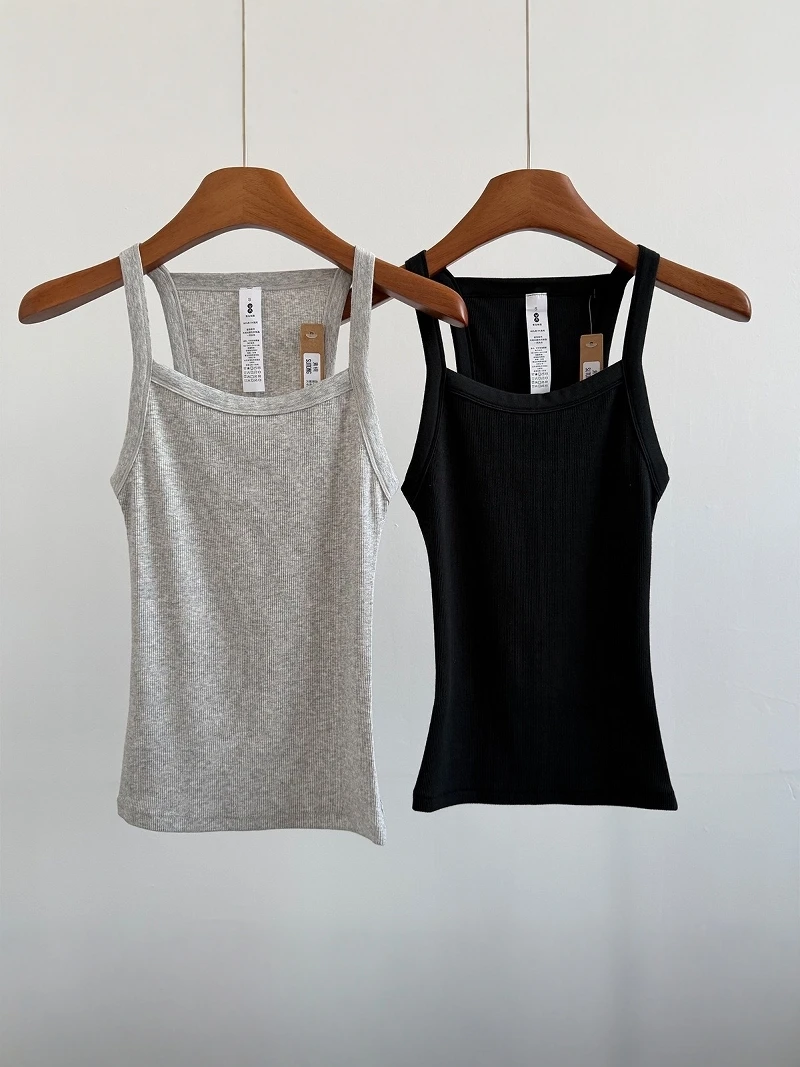 Spicy Girl's New Online Store Knitted Thread Vest Elastic Slim Fit Outerwear Innerwear Cotton Polyester Modal Fiber U-Neck Short