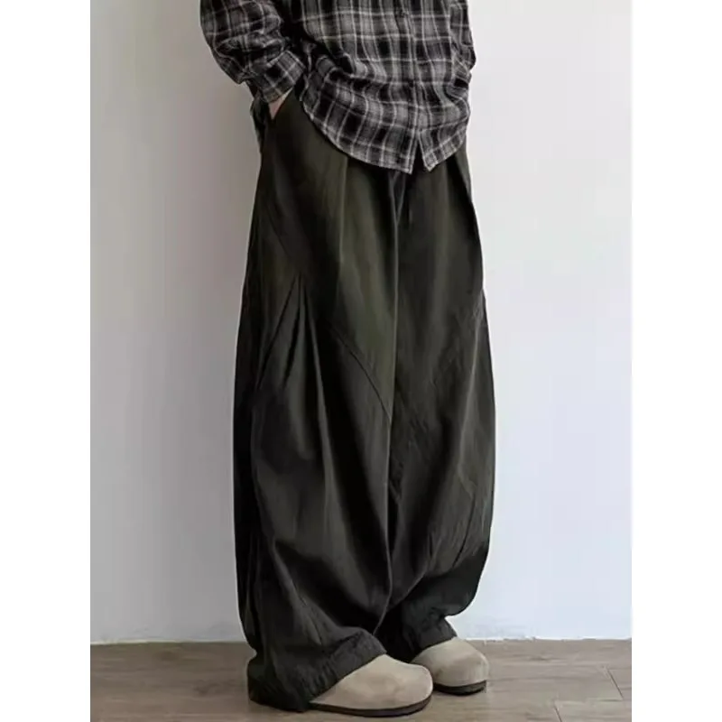 2026 Autumn New Japan Retro Casual Cargo Pants for Men Korean Fashion Harajuku Streetwear Men's Baggy Wide Leg Pants Sweatpants