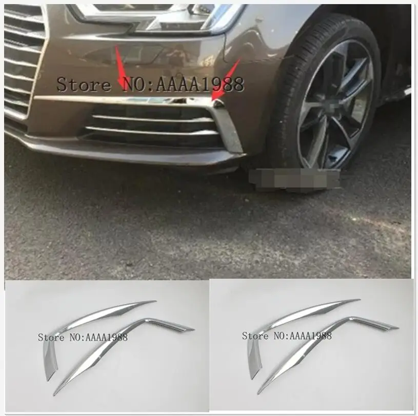 Front Foglight Eyelid Fog Light Eyebrow Lamp Cover Trim 2Pcs/Set For Audi A4 B9 8W 2017 2018 2019