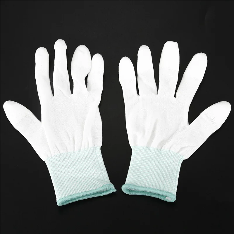ZIZI 3 Pair ESD PC Computer Working Anti-Skid Anti Skid Anti-Static White Gloves New