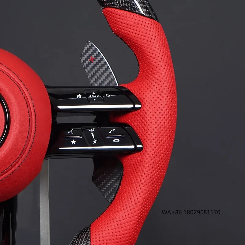 C217 W211 W212 W221 W222 S63 C63 GLA45 C43 SLC لـ - W204 W205 CLA GLA 45 عجلة قيادة من ألياف الكربون #3