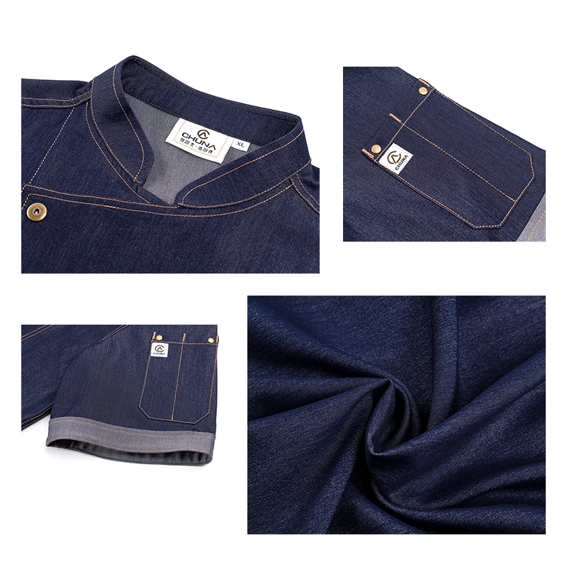 قميص المطبخ زي الطبخ ، ملابس العمل النادل ، وزرة المطعم ، زي طاه الفندق ، سترة طاه رجالي ، ملابس عمل المخابز