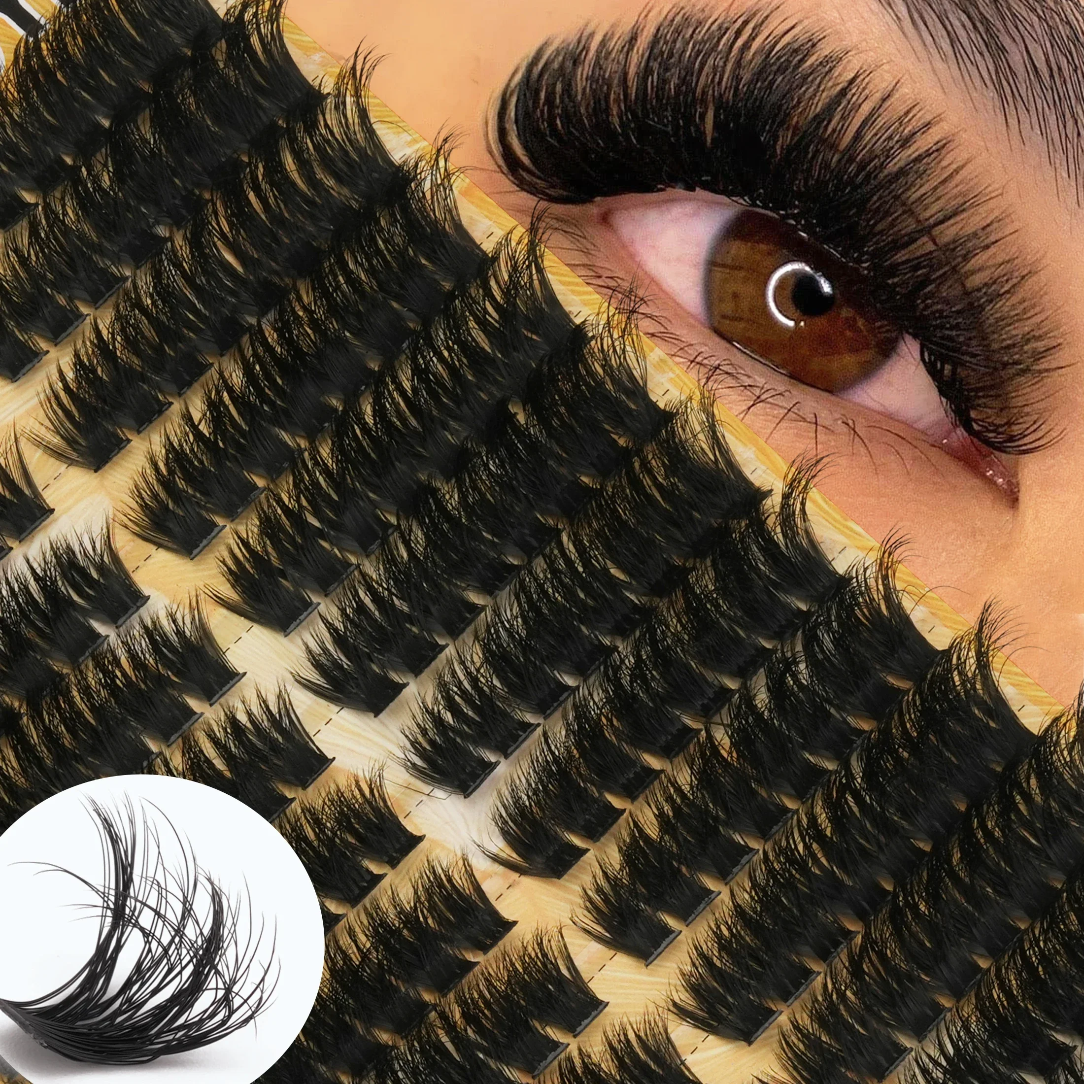 DD Curl Cluster Lashes Faux Mink Individual Eyelashes 8-16mm Mixed Fluffy Thick DIY Lash Extensions Dramatic Eye Makeup