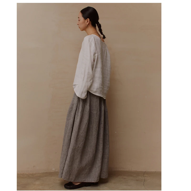 Fengbaoyu haut de gamme 100% pur lin femmes neuf pièces pantalon ample large pantalon grande taille décontracté confortable vêtements