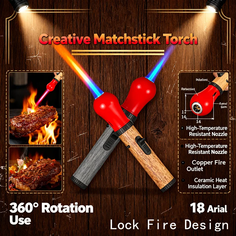 

Purpose High-Temp Match Lighter Pen-Style Jet Torch, Windproof Inflatable, Portable Welding Gun for Outdoor BBQ & DIY Handcrafts
