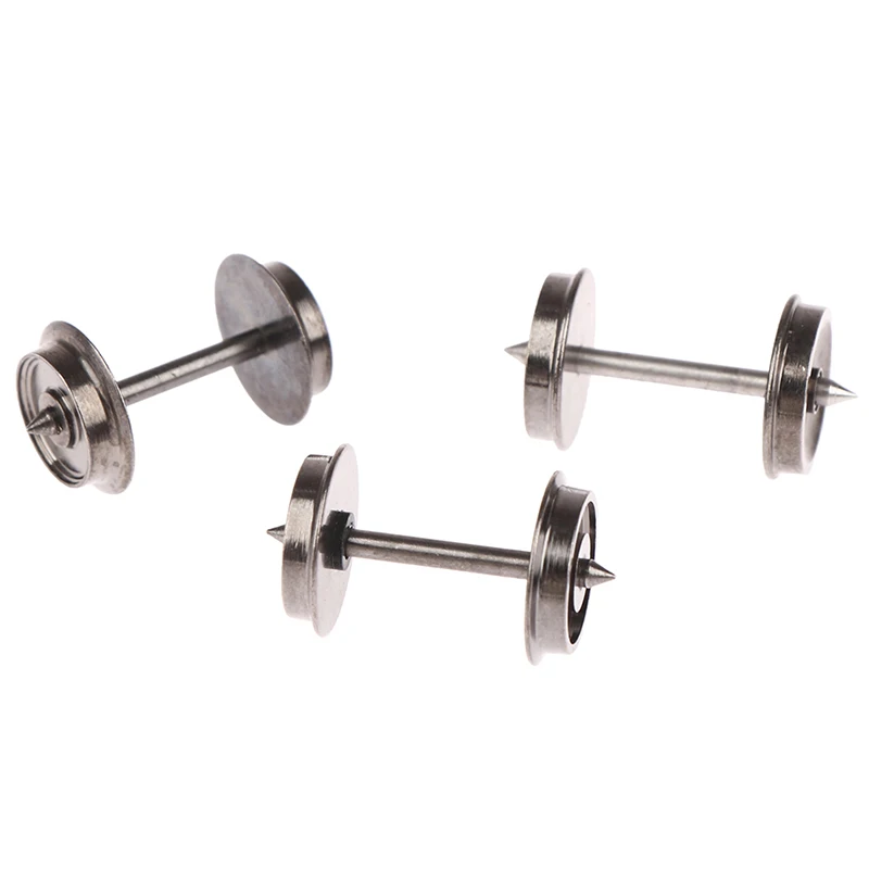 Yüksek kalite 2 adet HO ölçek 1:87 36 \'\'Model tren DC çark seti C8724 için Metal tekerlekler