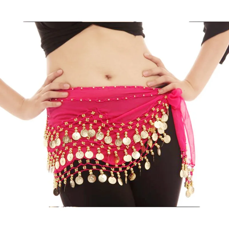 High Quality New Cheap Belly Dancing Costume Hip Belt 98 Coins Belly Dance Waist Scarf for Women 13 Colors Available