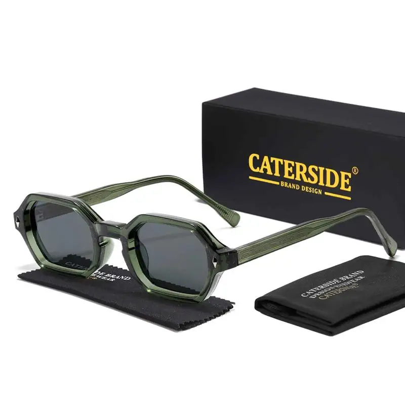 CATERSIDE Polygon-Sonnenbrille, modische Herren-Sonnenbrille mit kleinem Rahmen und Farbverlaufsgläsern für Sommer-Strandpartys, ideale Wahl für Geschenke – Detail 7