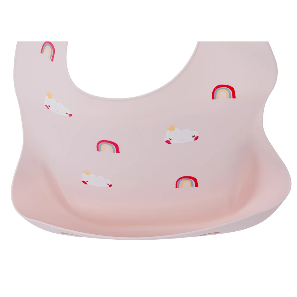 Wasserdichte Lätzchen für Kinder zum Füttern von Babys, Essen, weiches Silikon, Babeast-Cartoon-Druck, verstellbare Baby-Probier-Lätzchen – Detail 23
