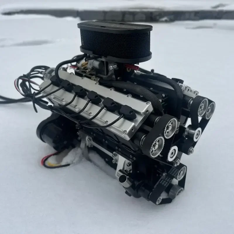 V12 Gasoline Engine Model Toys Can Start Four-stroke Internal Combustion Engine Displacement 72CC Engine Model Toys Gift