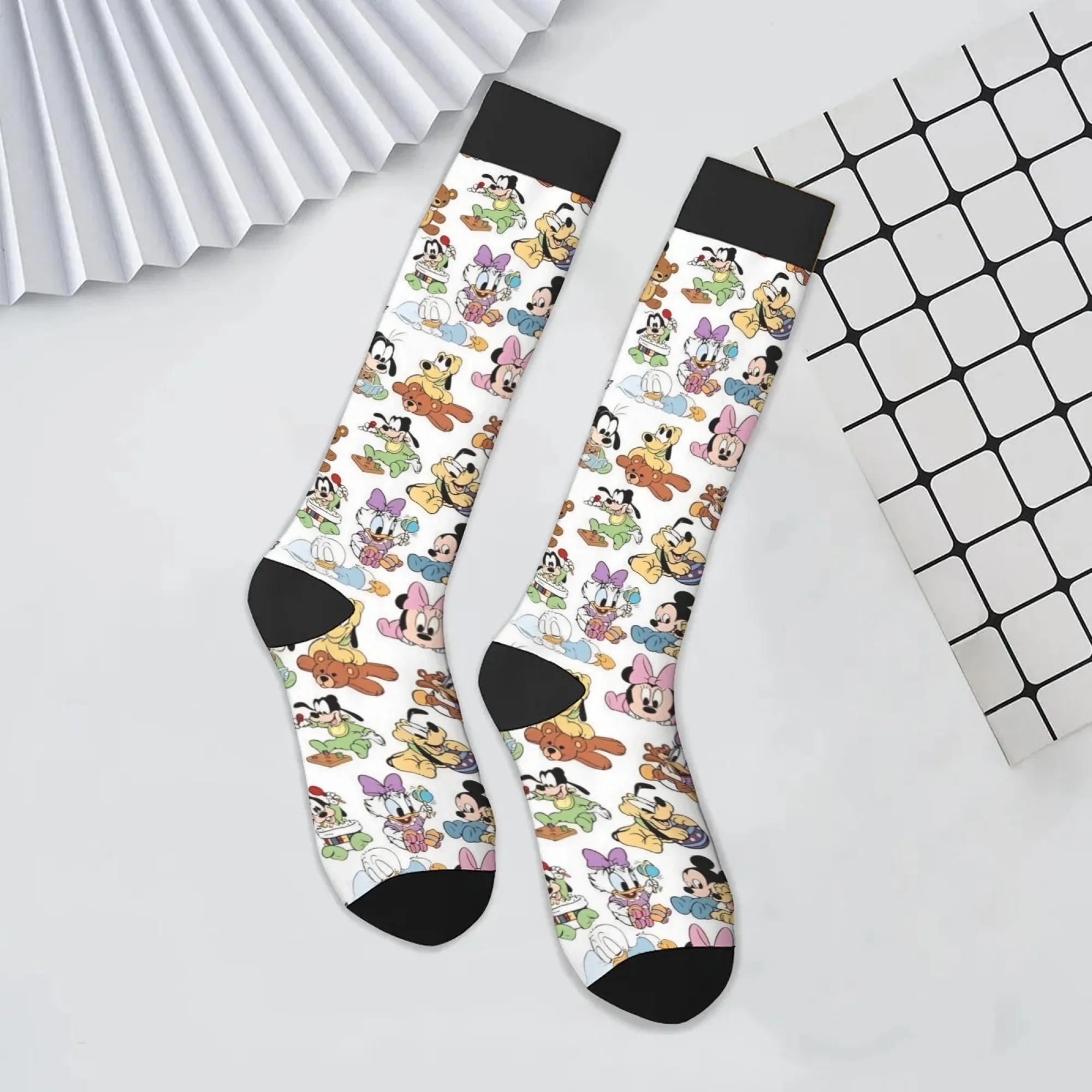 

Новинка, мужские носки с принтом «Друзья Микки Мауса», удобные дышащие нескользящие носки, новинка, компрессионные носки в стиле Харадзюку, забавный подарок