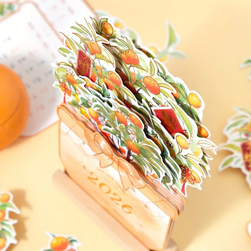 2026 زهرة الوقت الهمس ثلاثي الأبعاد زهرة التقويم تقويم خشبي ثلاثي الأبعاد التوضيح التقويم الشهري #6