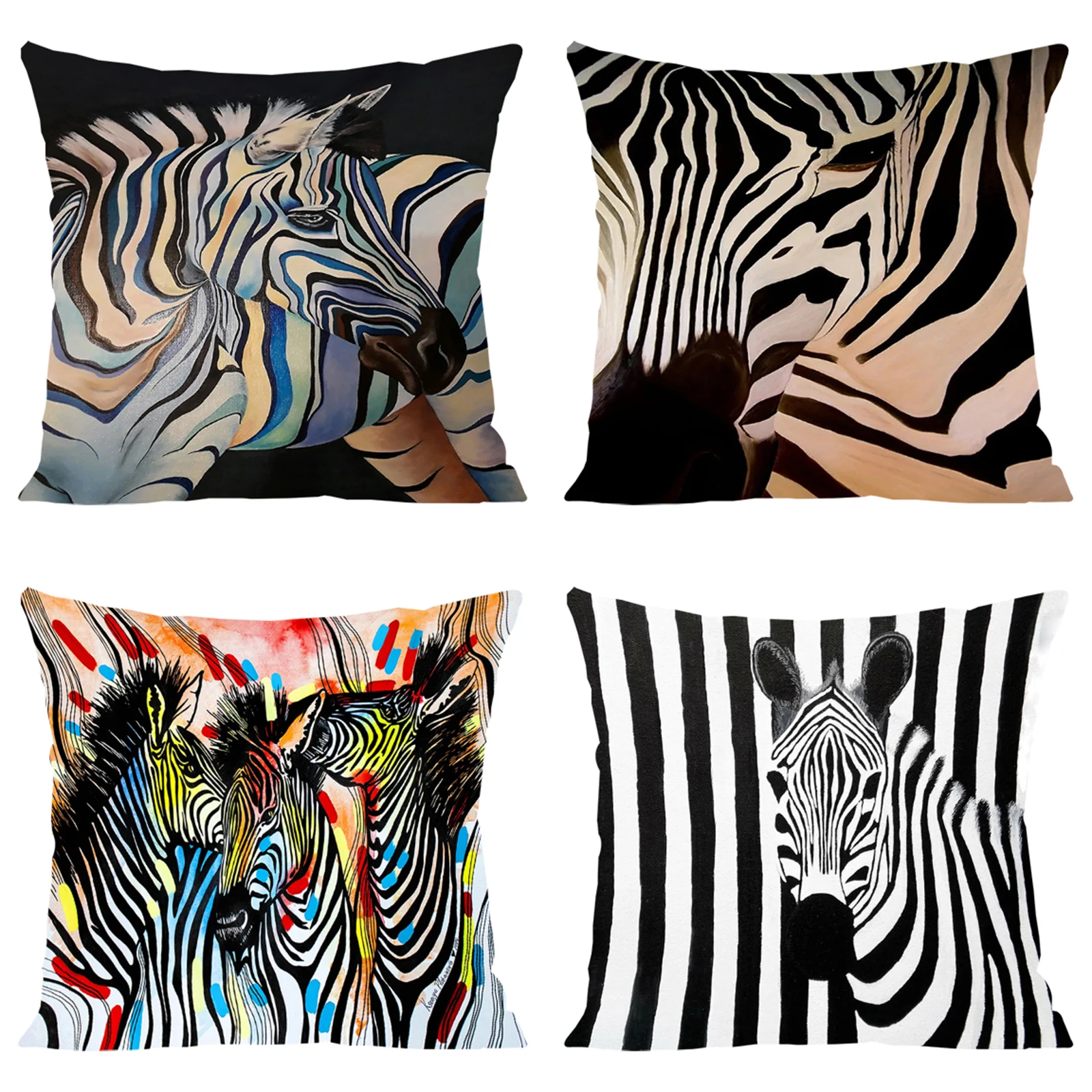 

Christmas Supplies Zebra Black White Pillow Covers Decorative Luxury Cushion Cover for Pillow Pillowcase 40x40 Bed Pillowcases