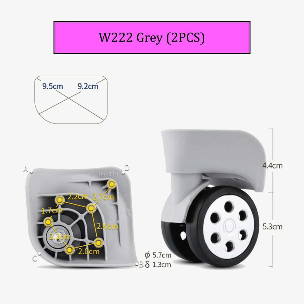 W222 Suitcase Accessories Silent Universal Wheel Suitcase Pulley Universal Wheel Customs Box Luggage Leather Case Repair Pulley