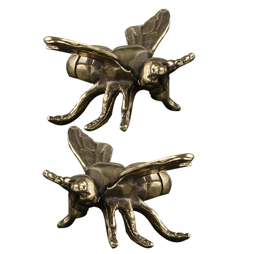 

2pcs Brass Ornament Desktop Decor Home Office Tea Retro Desktop Decoration Ceremony Decoration Retro Vintage Adornment Gift
