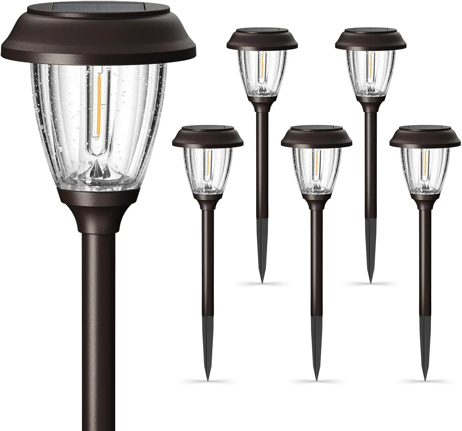 Lantern Lights Stone Resin 9in 8 Pack Step Light All Season Yellow