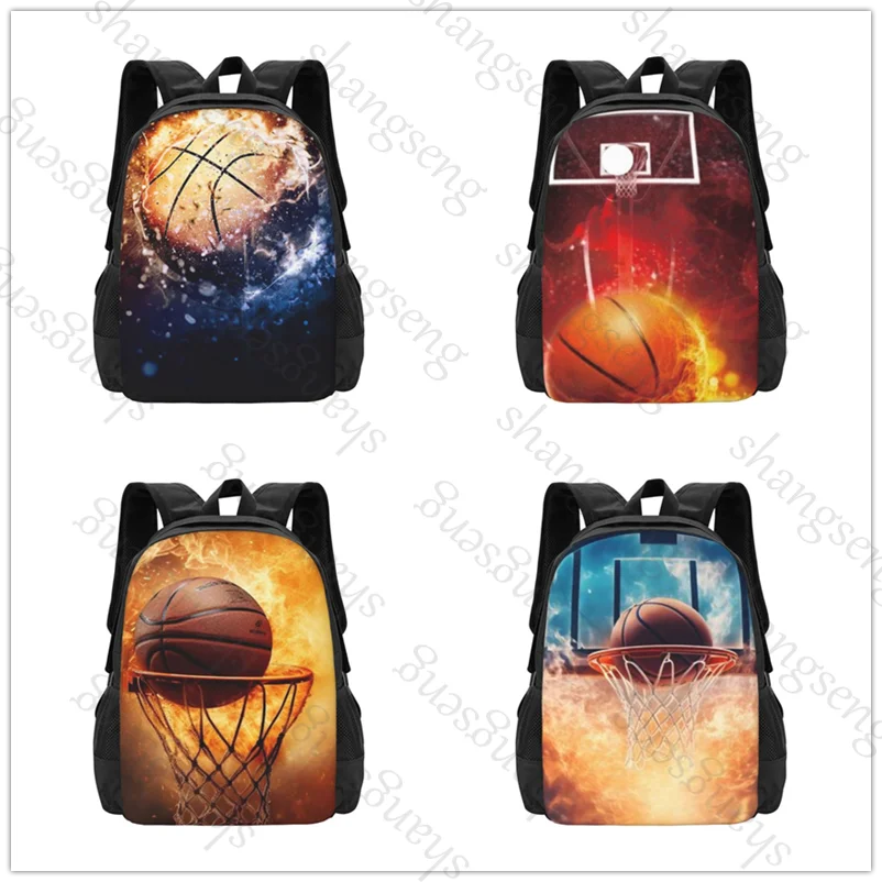 

Basketball Backpack large capacity printed schoolbag for boys and girls teenagers leisure travel commuter backpack