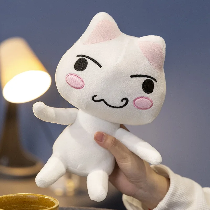 Muñeco de peluche de Toro Inoue para decoración de habitación, gato blanco y negro, Animal de dibujos animados sonriente, regalo de cumpleaños