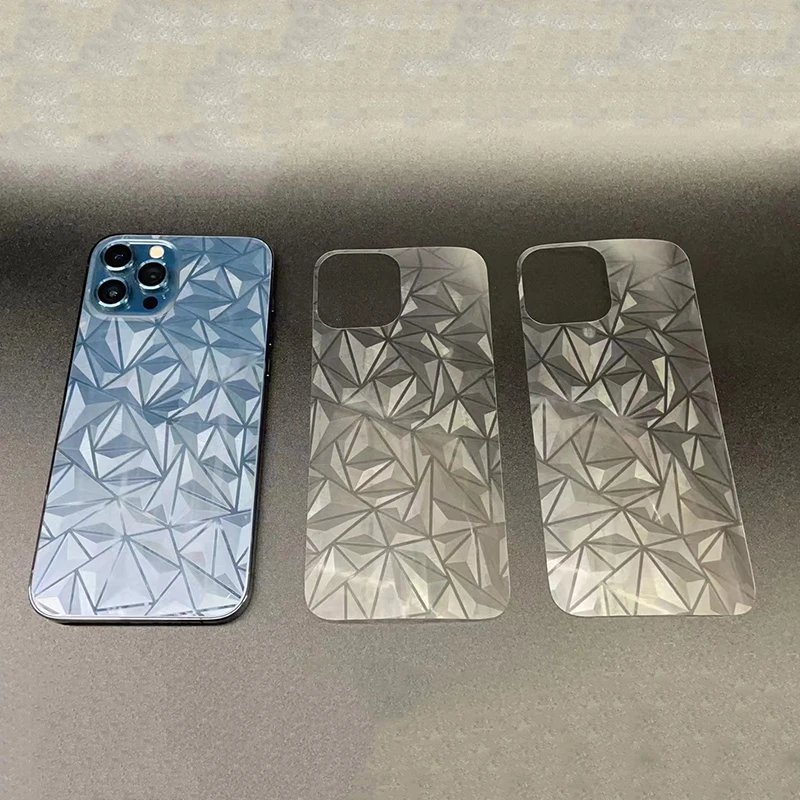 Hot 3D Diamond Transparent Decorative For iPhone 15 14 13 12 11 Pro Max mini XR SE2 X XS 7 8 Plus Protector Back Film Sticker