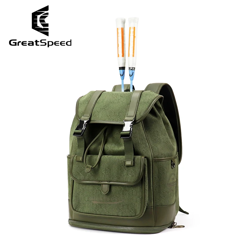 Classic Army Green RH2 Tennis Racquet Backpack Unique Design Men Women Badminton Tennis Racket Bag Gym Sporting Shoulder Bags