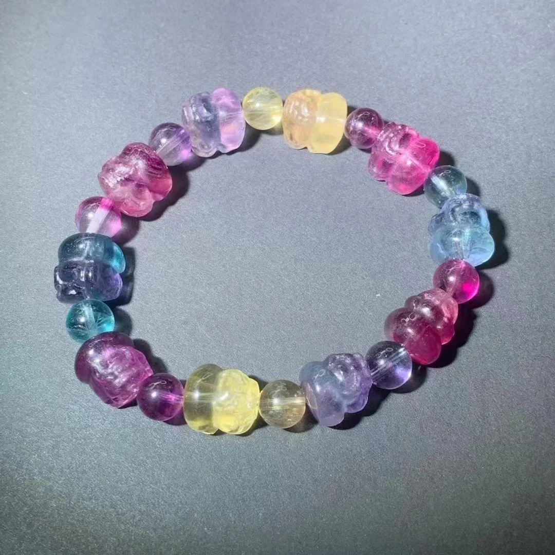 New Natural Blue Purple Yellow Green Fluorite Energy Bracelet Hand String Jewelry Bracelet Jewelry for Women for Gift Wholesale!