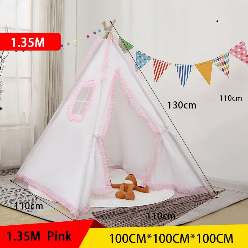 Tente tipi portable pour enfants, tipi inftalk l, maison pour enfants, cabane pour enfants, décoration de tentes, tapis, lumières LED