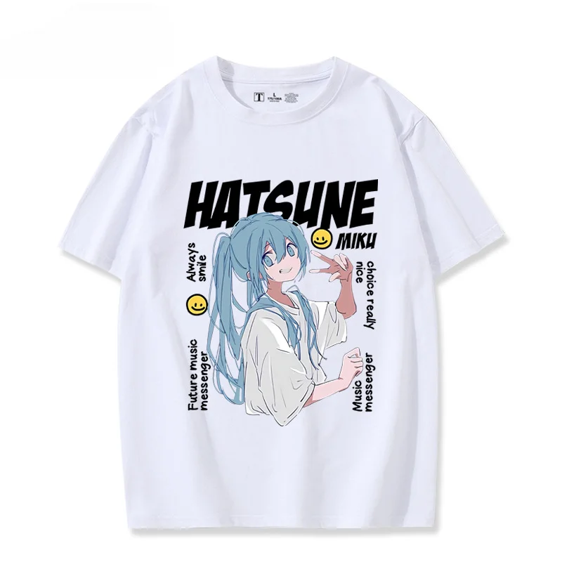 Hatsune Miku t-shirt periferica Virtual Idol stampa Cute Cartoon Cosplay Summer Casual Cotton Streetwear Tees regali di compleanno