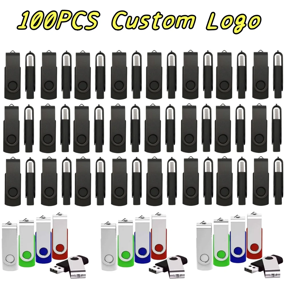 100Pcs/lot Wholesale Price Metal Usb 2.0 Flash Drive 4GB 8GB Usb Pendrive 64GB Memory Stick Free Logo Gifts Waterproof U-disk