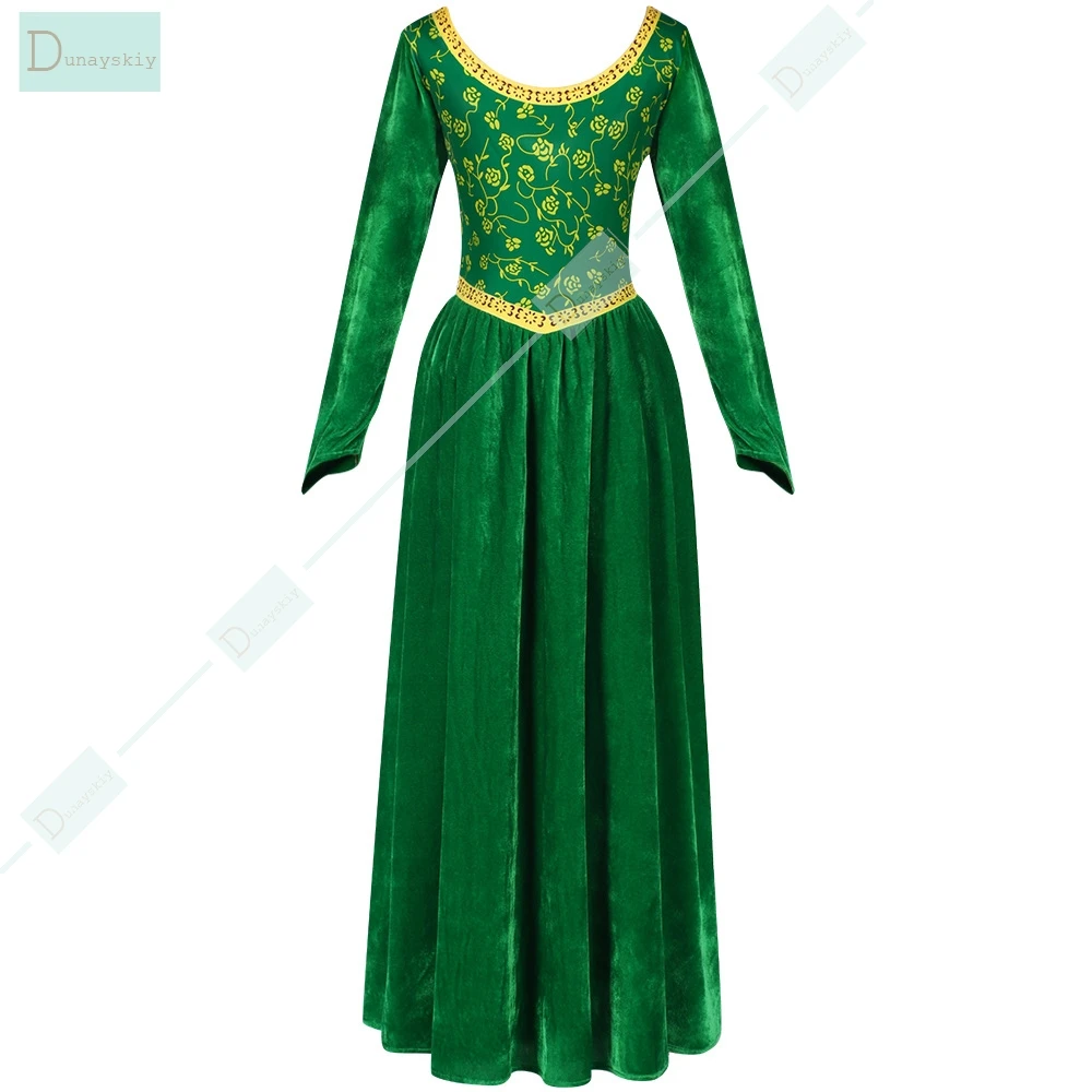 Anime Monster Cosplay Charming Green Dress Prince Cosplay Fiona Uniform Costume Set Halloween Carnival Party Outfit For Men