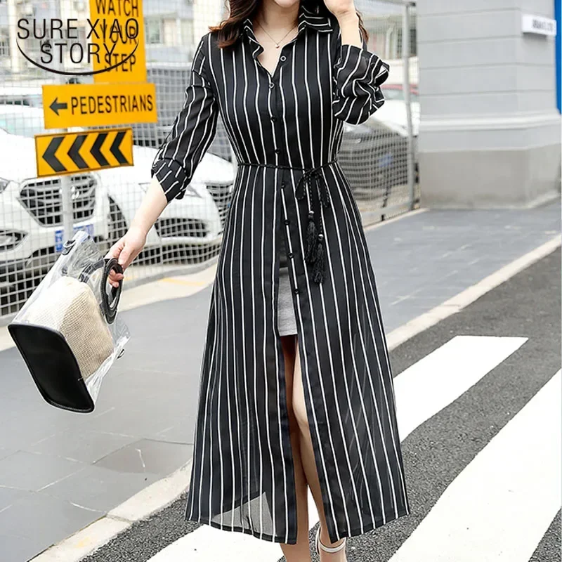 Spring Summer Outdoor Shawl Thin Chiffon Cardigan Jacket Sun-Proof Clothing Female Fairy Mid-Length Sun-Protective Clothing 9736