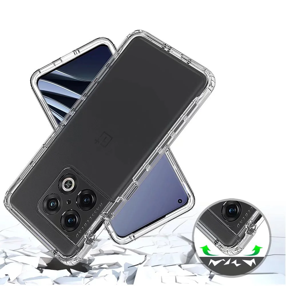 Fit Oneplus 10 Pro Case Crystal Clear 2 in 1 Shockproof Cases Hard Bumper Soft TPU Protective Cover for Oneplus 10 Pro 5G Cover