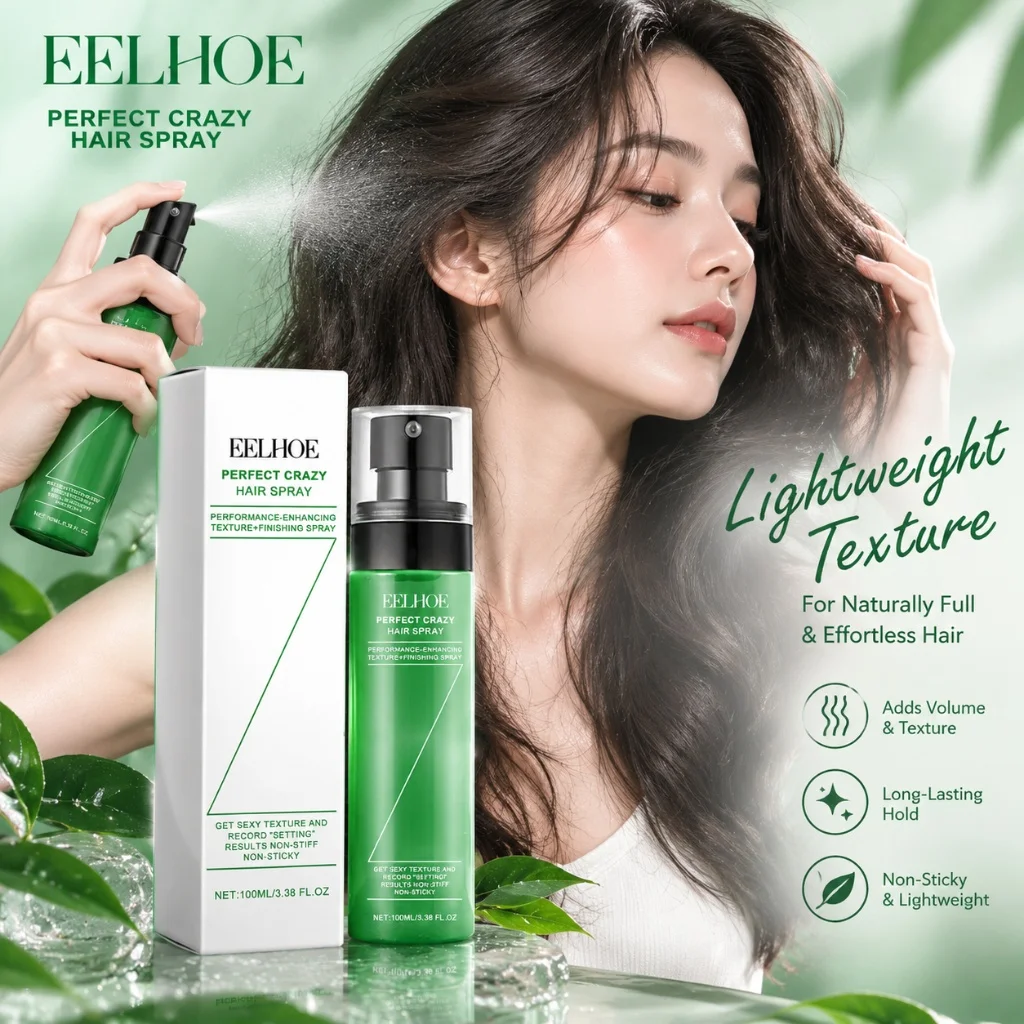 Fluffy Volumizing Hair Spray For Dry Strands Oil Control Refreshing Anti-Frizz Firm Hold Leave-In Styling Care
