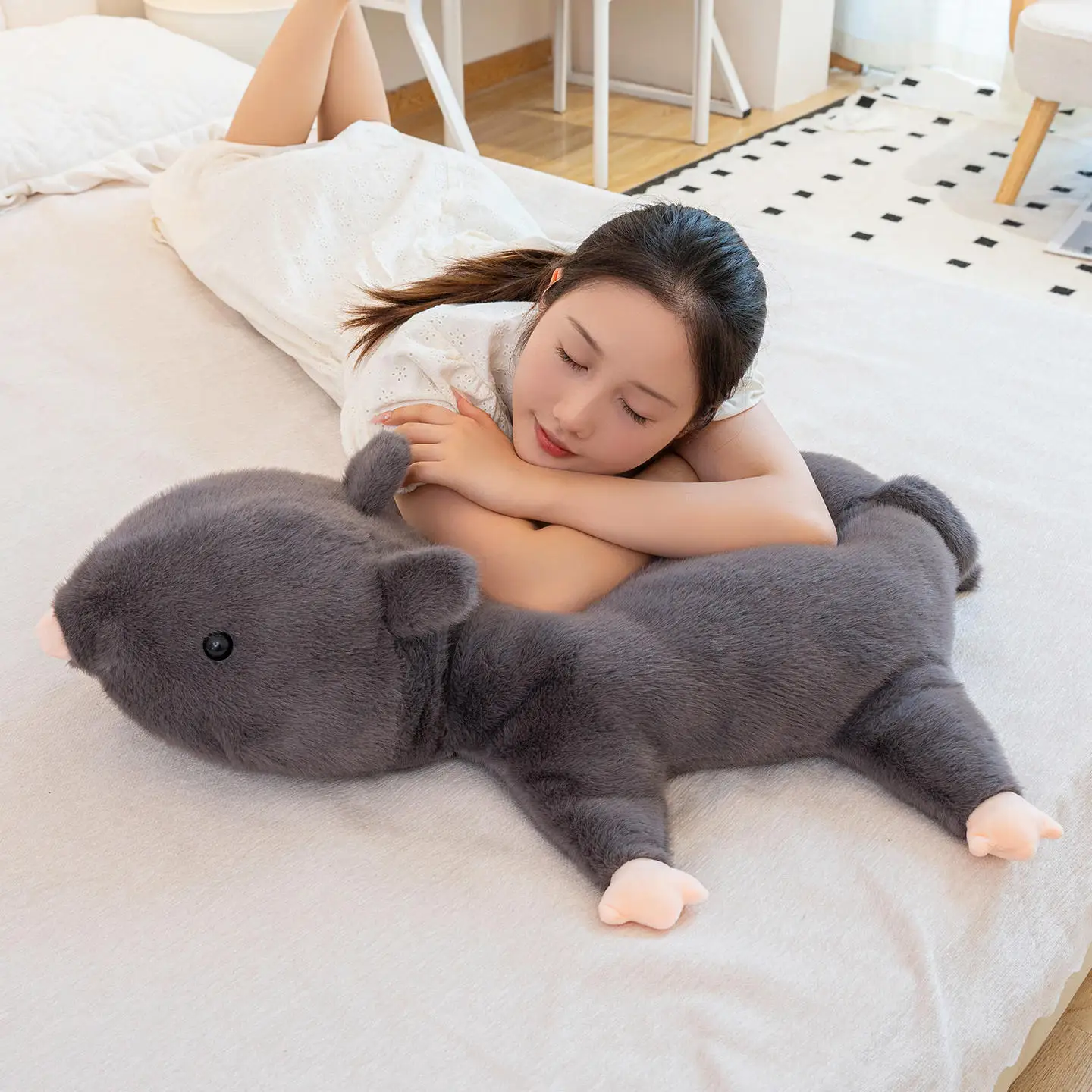 35/50/70cmの巨大なねずみのぬいぐるみ、枕クッション、グレーの長い尻尾のねずみ、動物のぬいぐるみ、家の装飾、子供へのプレゼント