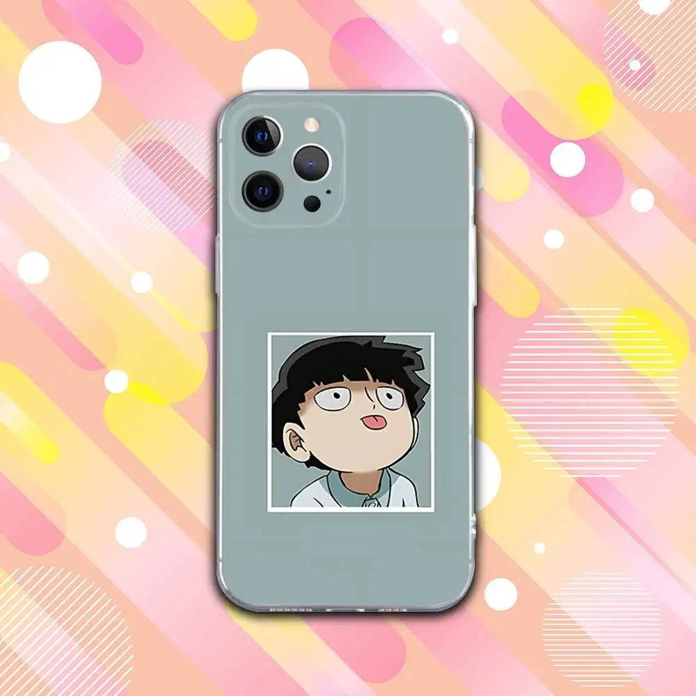 حافظة هاتف M-Mob Anime Psycho 100 لهواتف iPhone 17,16,15,14,13,12,11 Pro,Max,Plus,X,XS,XR,SE4,E غطاء ناعم شفاف صغير