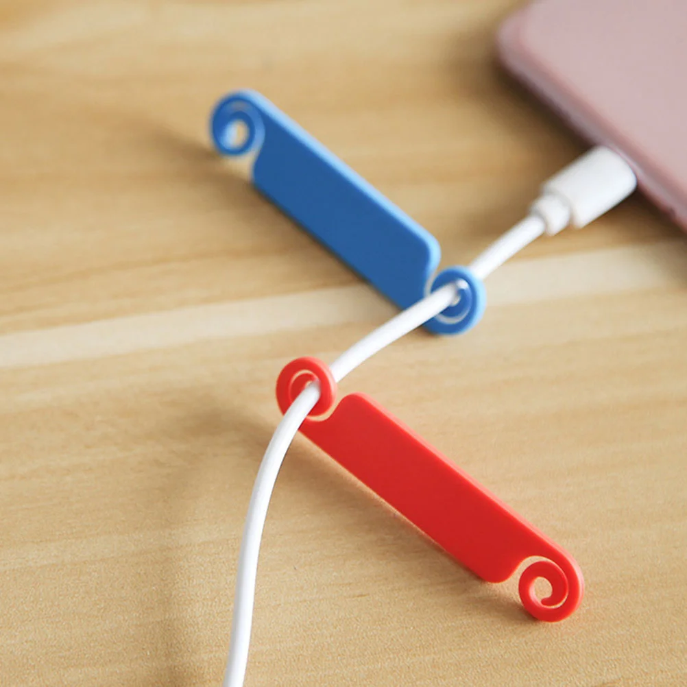 50개 와이어 식별 케이블 관리 클립 USB 코드 태그 쓰기 가능