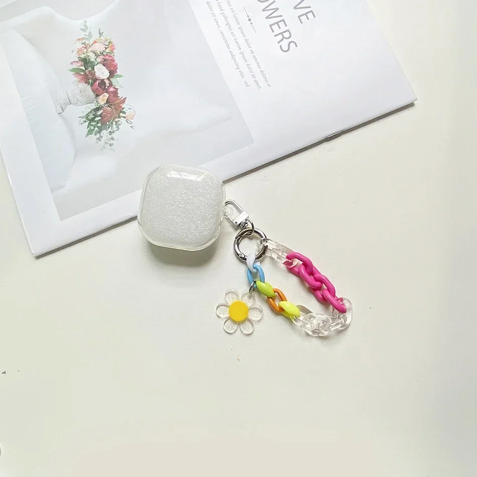 ل Soundcore R50i NC حافظة موضة زهرة معصمه غطاء شفاف سيليكون حقيبة سماعة الاذن ل soundcore r50i nc غطاء