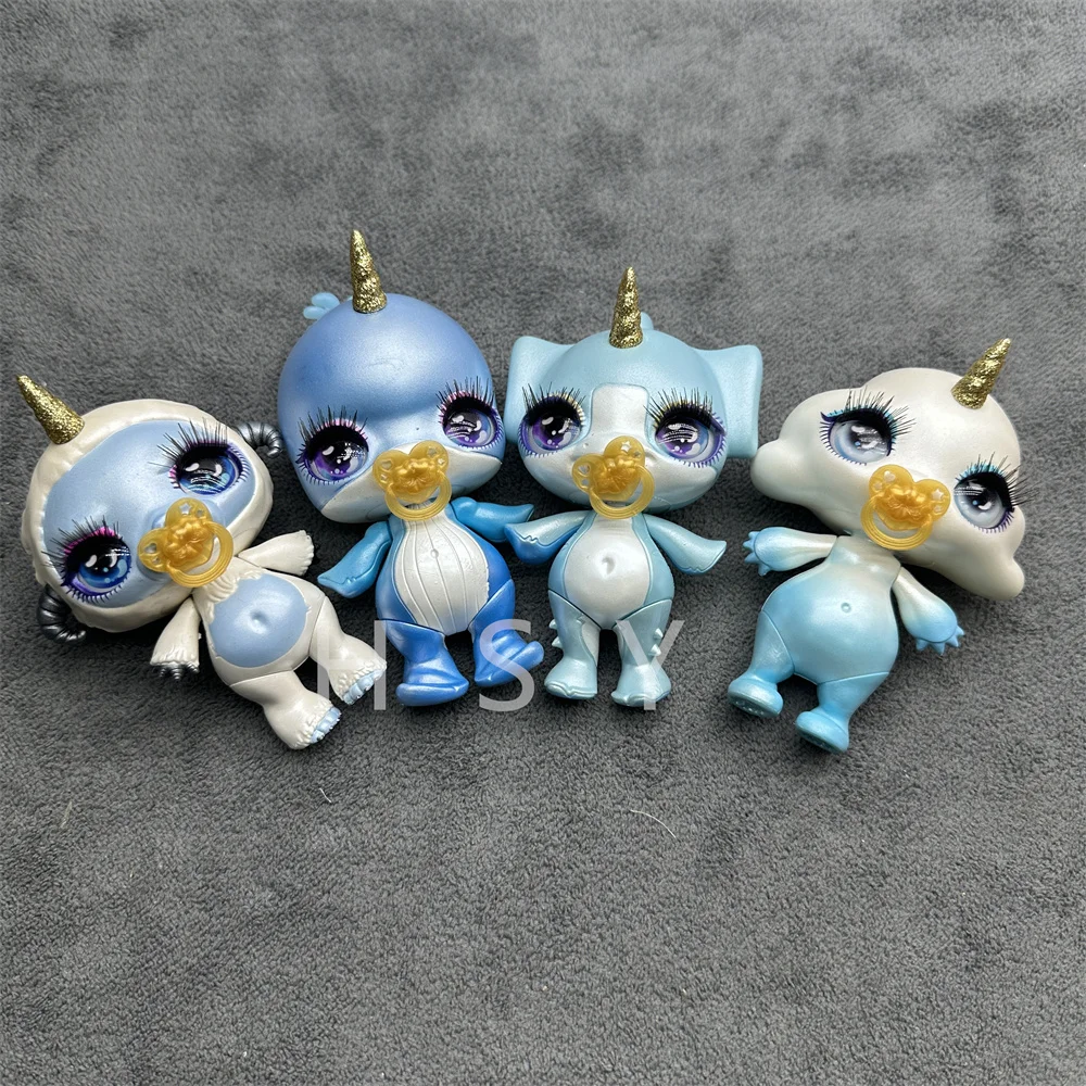 Original 11cm-13cm Rainbow Unicorn Doll Little Monster Mud Doll Children\'s Game House Toy Set Gift