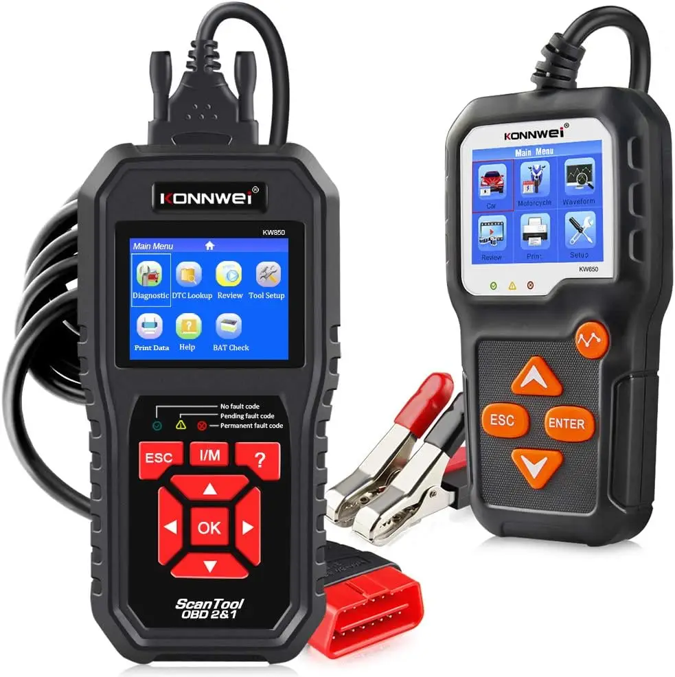 

Сканер KW850 OBD2 + тестер автомобильного аккумулятора KW650